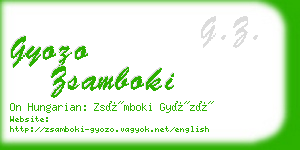 gyozo zsamboki business card